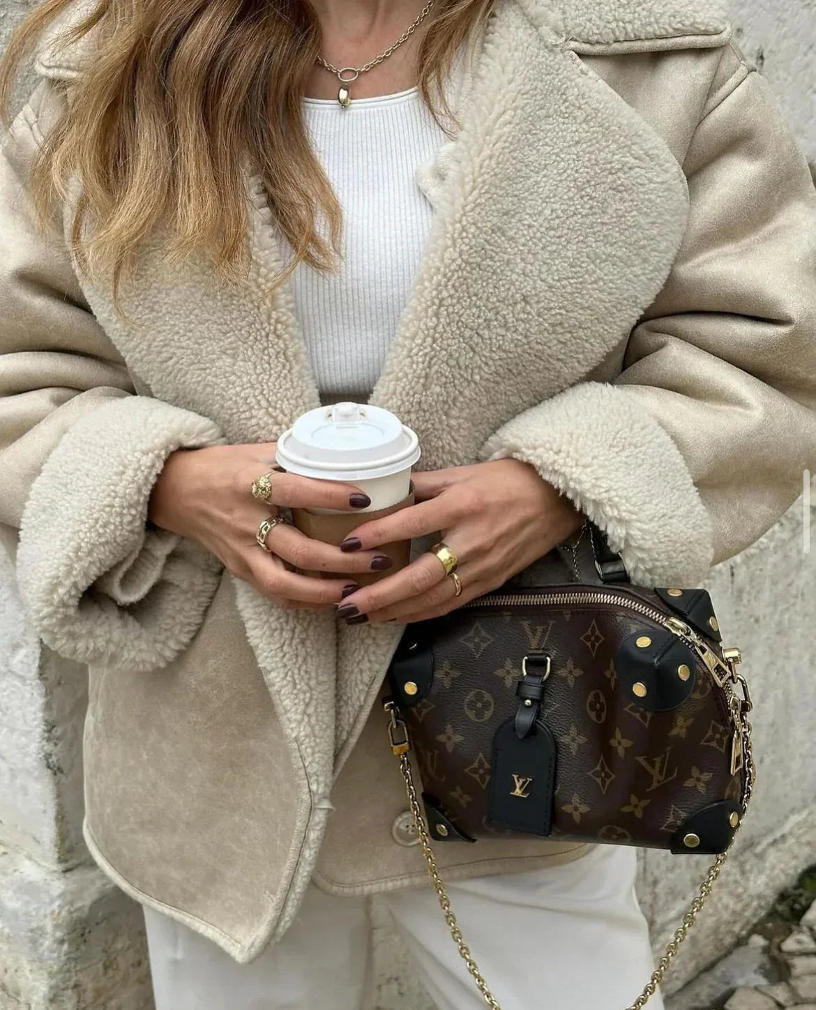 Kiara | Stilvolle Jacke mit Kunstleder- und Fleece-Details