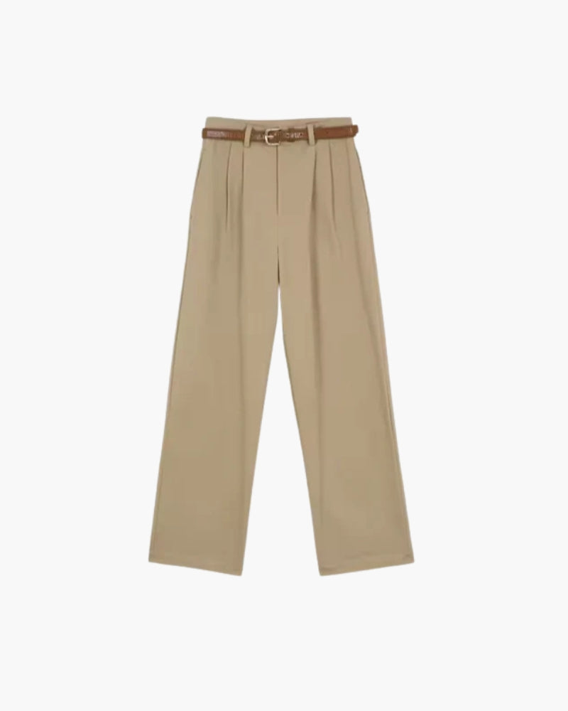 Ava | Plissiert High-Waist Baggy-Hosen mit Gürtel