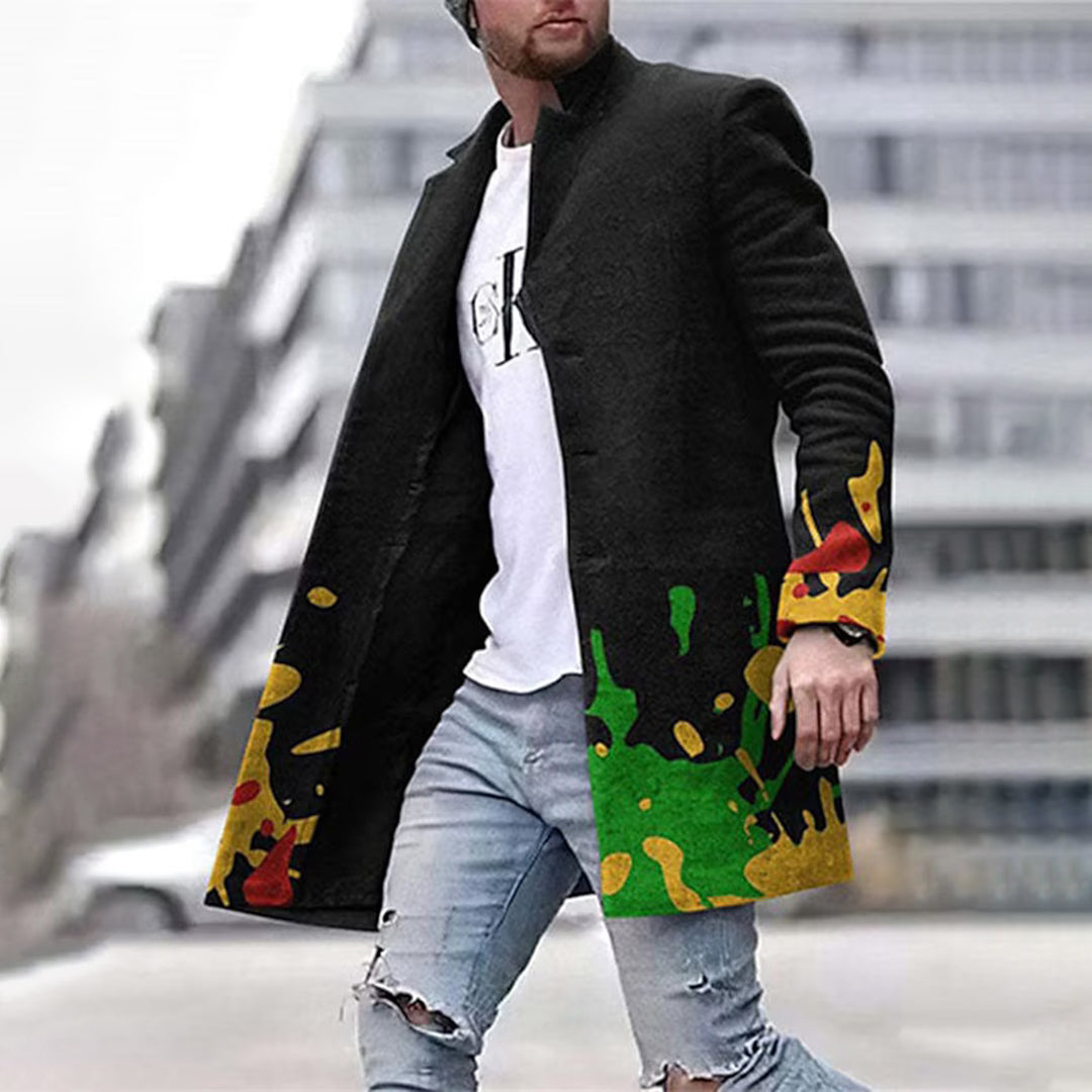 Stilvoller langer Mantel für Männer - JOHN