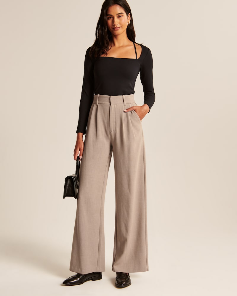Elegante Wide-Leg Hose in Beige – Minimalistischer Stil für jeden Anlass