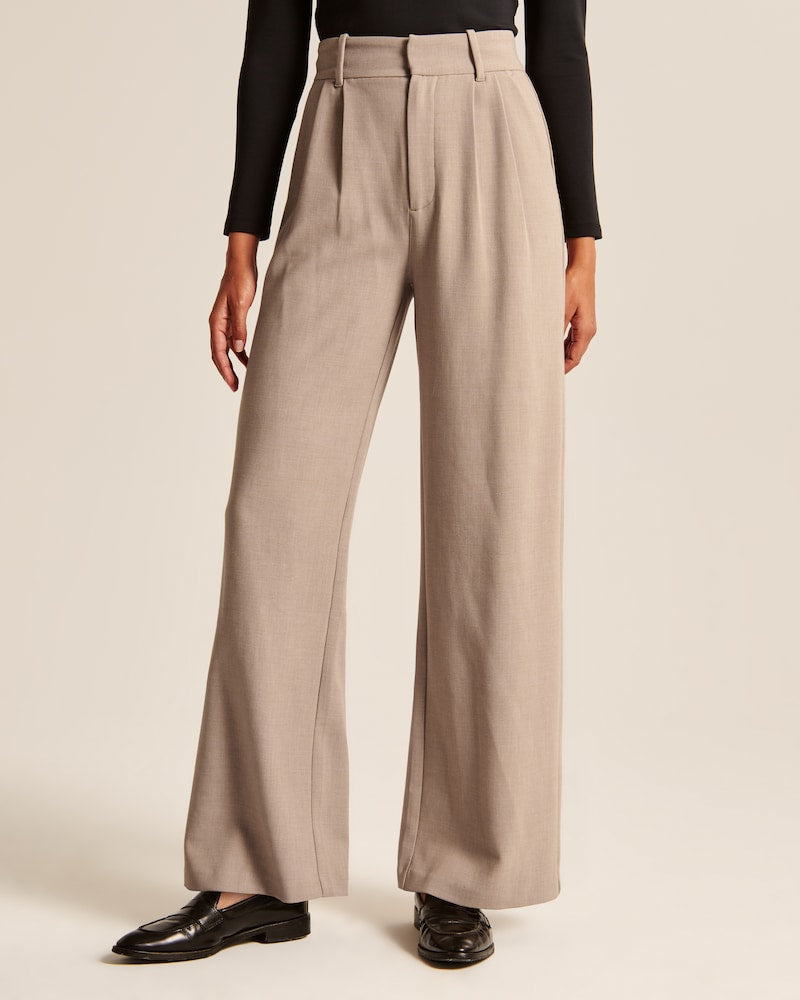 Elegante Wide-Leg Hose in Beige – Minimalistischer Stil für jeden Anlass