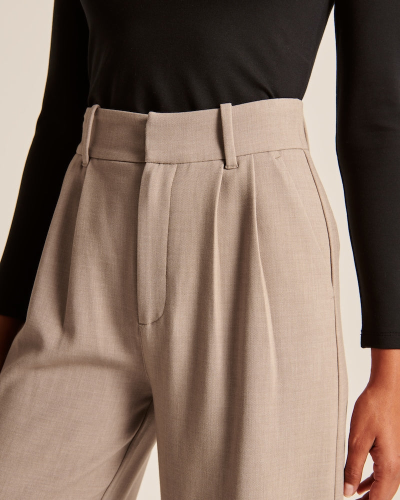 Elegante Wide-Leg Hose in Beige – Minimalistischer Stil für jeden Anlass
