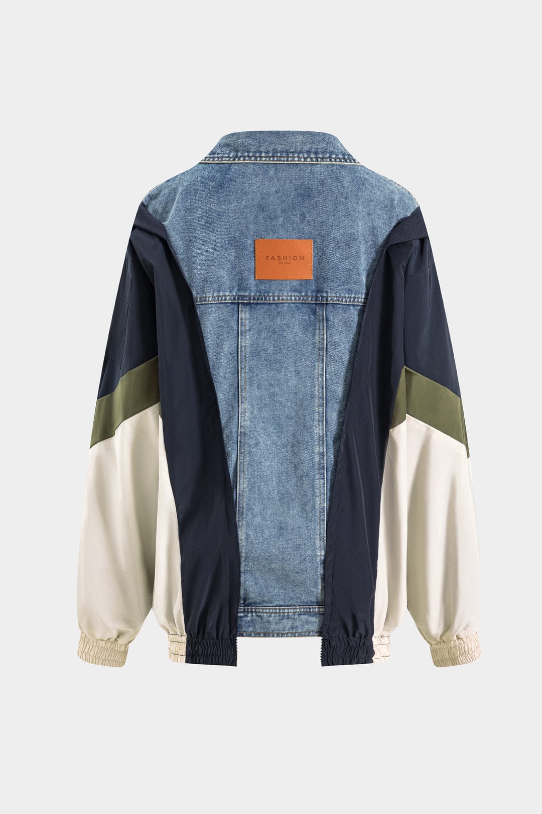 Jade | Patchwork-Jacke mit Denim- und Nylon-Elementen – Lässig und individuell