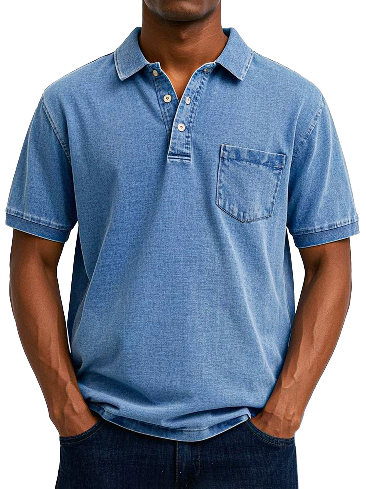 Vintage Polo Shirt mit Brusttasche – Lässiger Herren Style