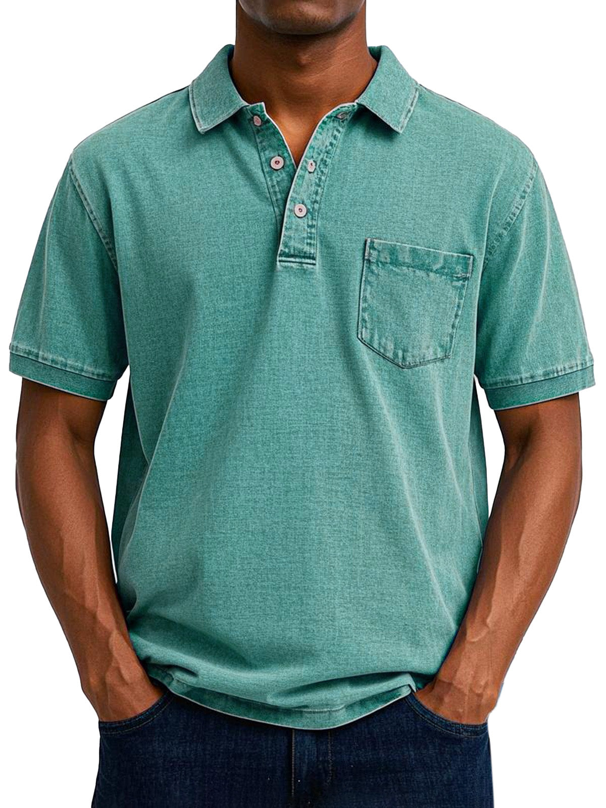 Vintage Polo Shirt mit Brusttasche – Lässiger Herren Style