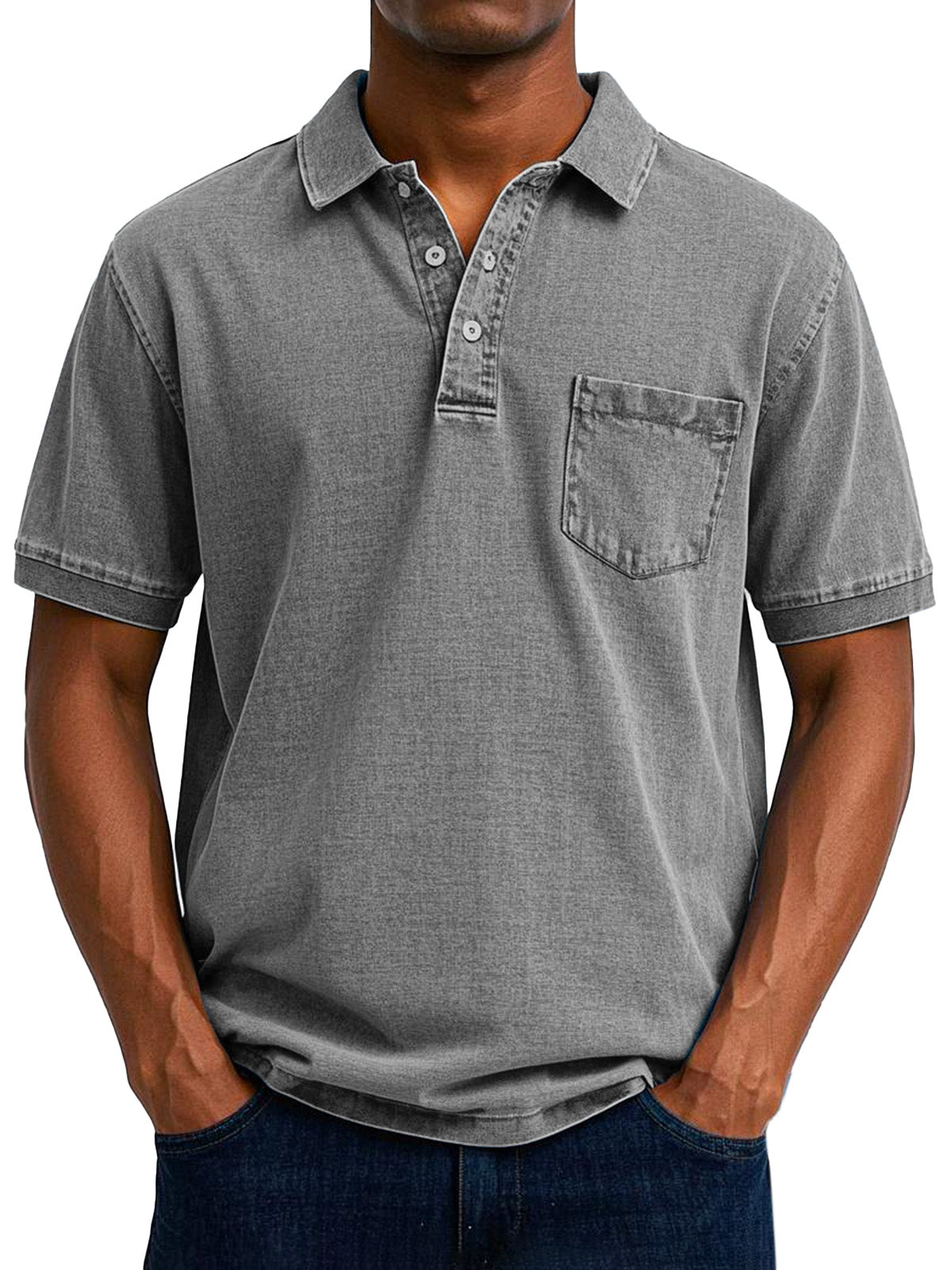 Vintage Polo Shirt mit Brusttasche – Lässiger Herren Style