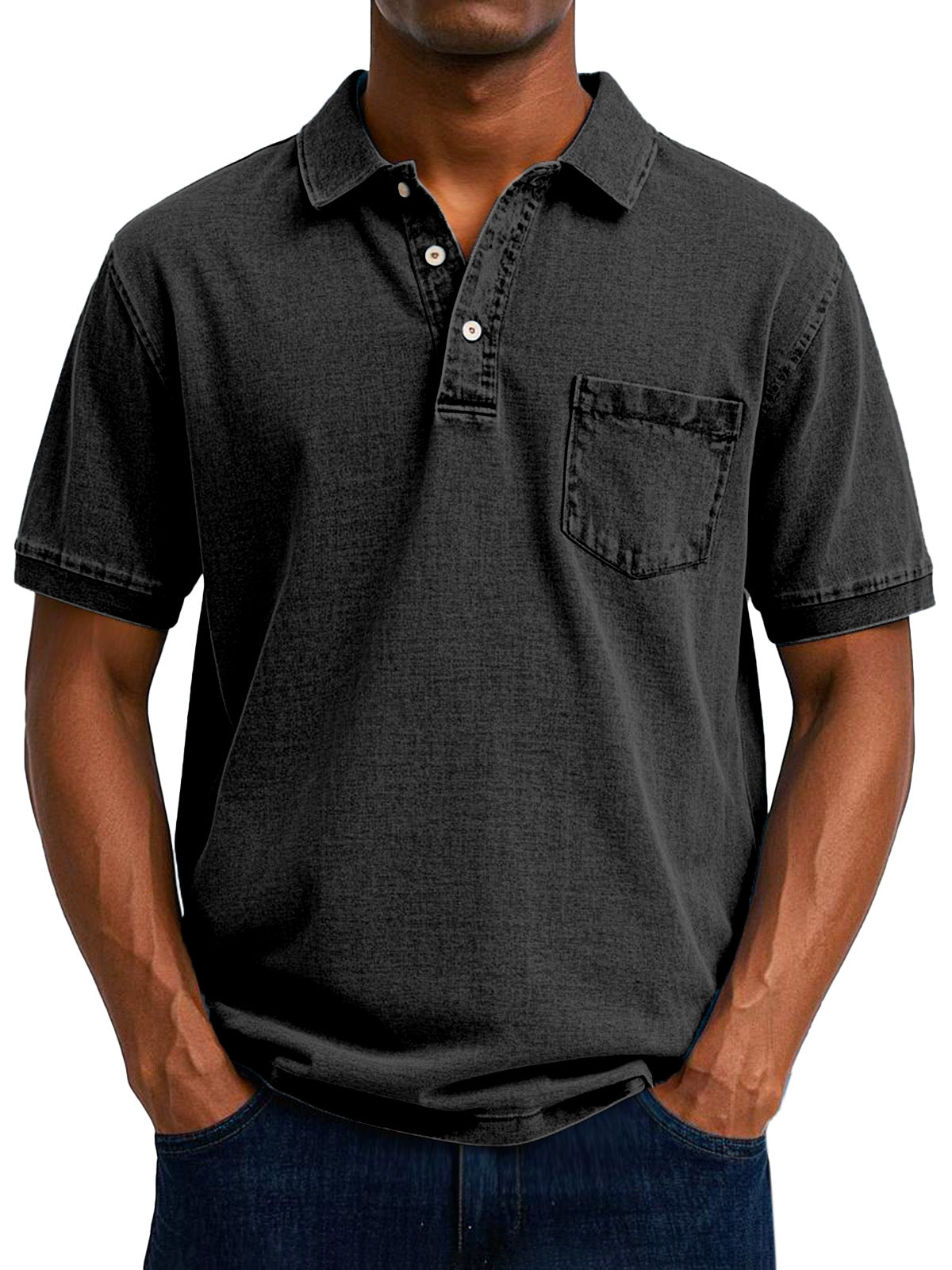 Vintage Polo Shirt mit Brusttasche – Lässiger Herren Style