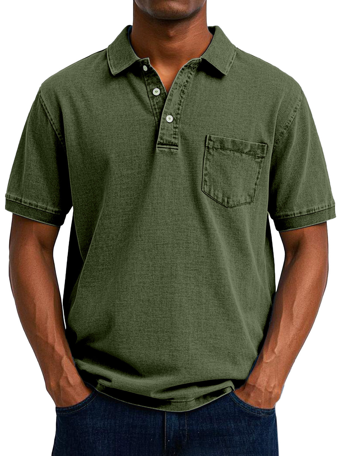 Vintage Polo Shirt mit Brusttasche – Lässiger Herren Style