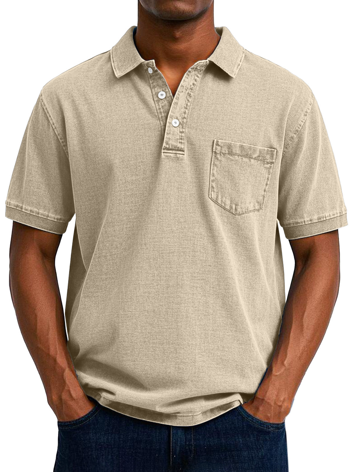 Vintage Polo Shirt mit Brusttasche – Lässiger Herren Style