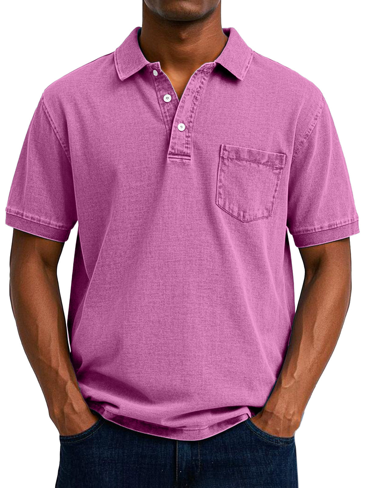 Vintage Polo Shirt mit Brusttasche – Lässiger Herren Style