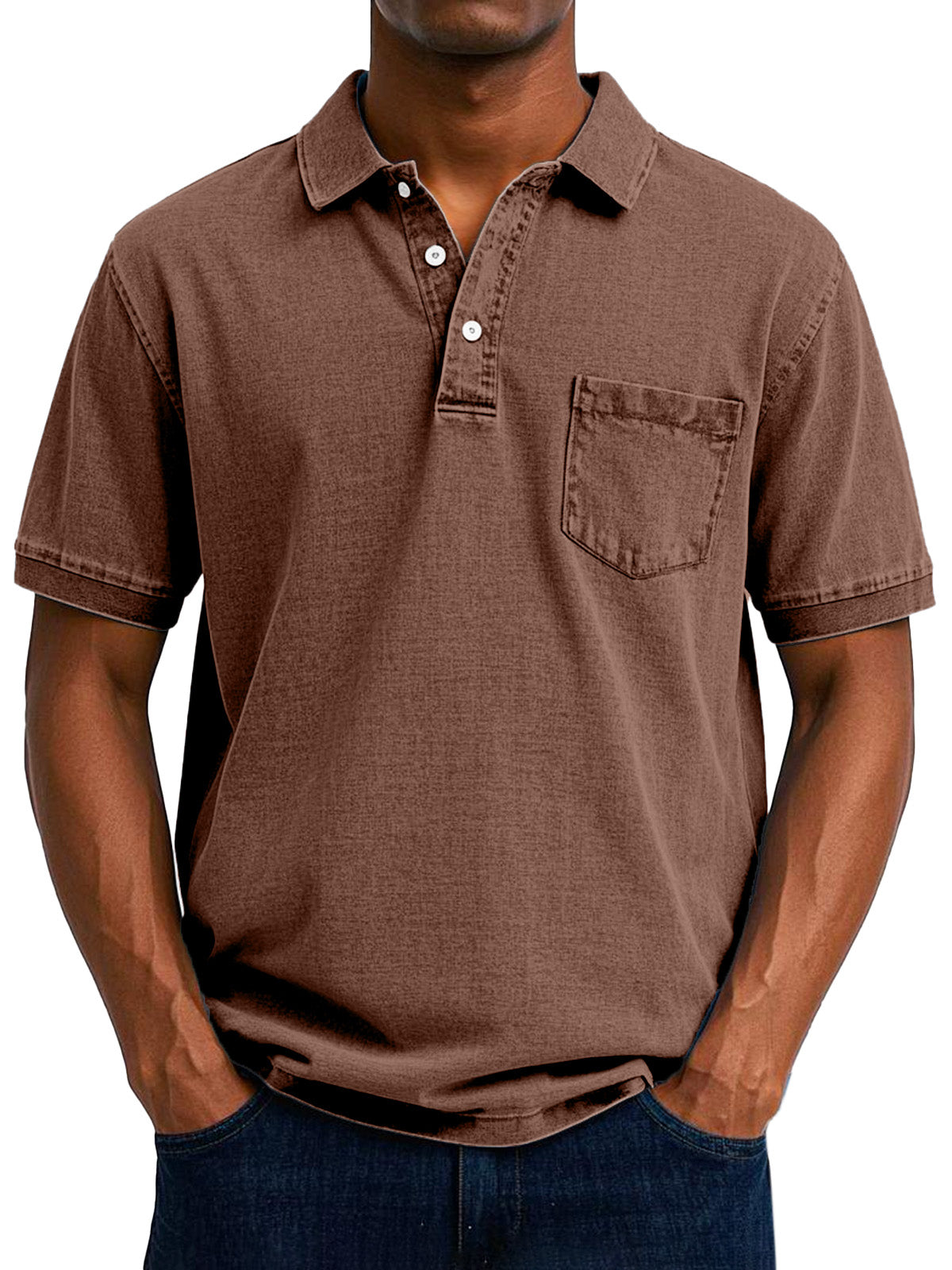 Vintage Polo Shirt mit Brusttasche – Lässiger Herren Style