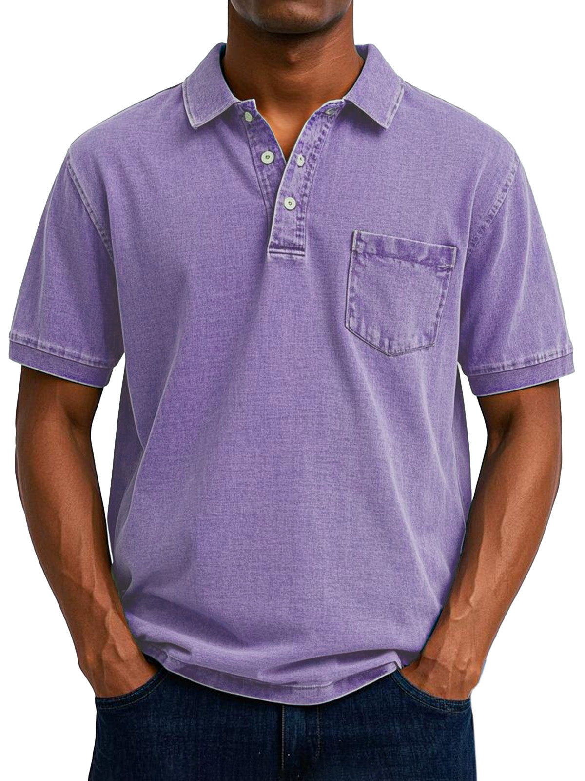 Vintage Polo Shirt mit Brusttasche – Lässiger Herren Style