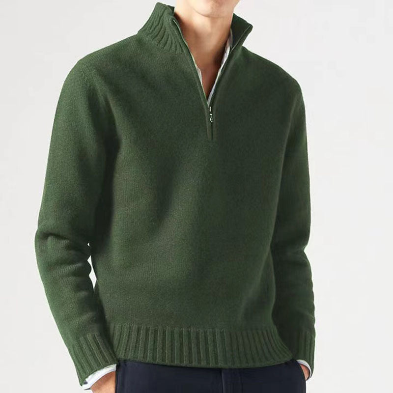 Anton | Luxuriöser Pullover mit Halbreißverschluss
