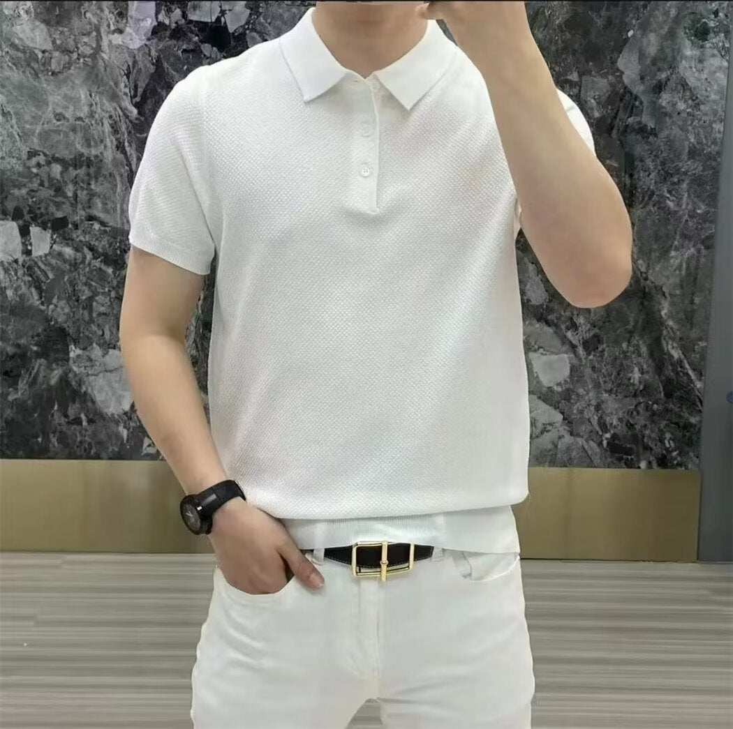 Klassisches Polo Shirt mit Strukturmuster und modernem Schnitt