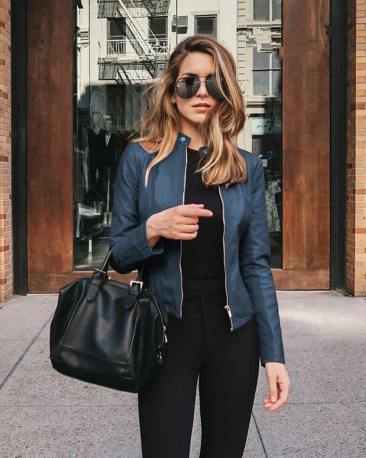 Moderne Damen Bikerjacke mit urbanem Chic und zeitlosem Design