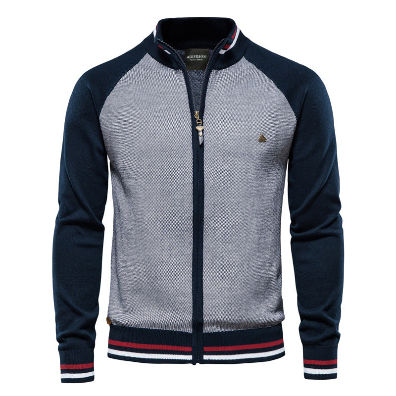 Feinstrickjacke mit Reißverschluss – Stilvolle Strickjacke mit Stehkragen