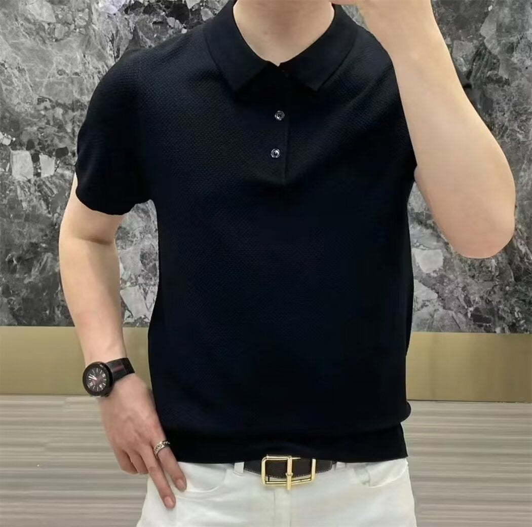 Klassisches Polo Shirt mit Strukturmuster und modernem Schnitt