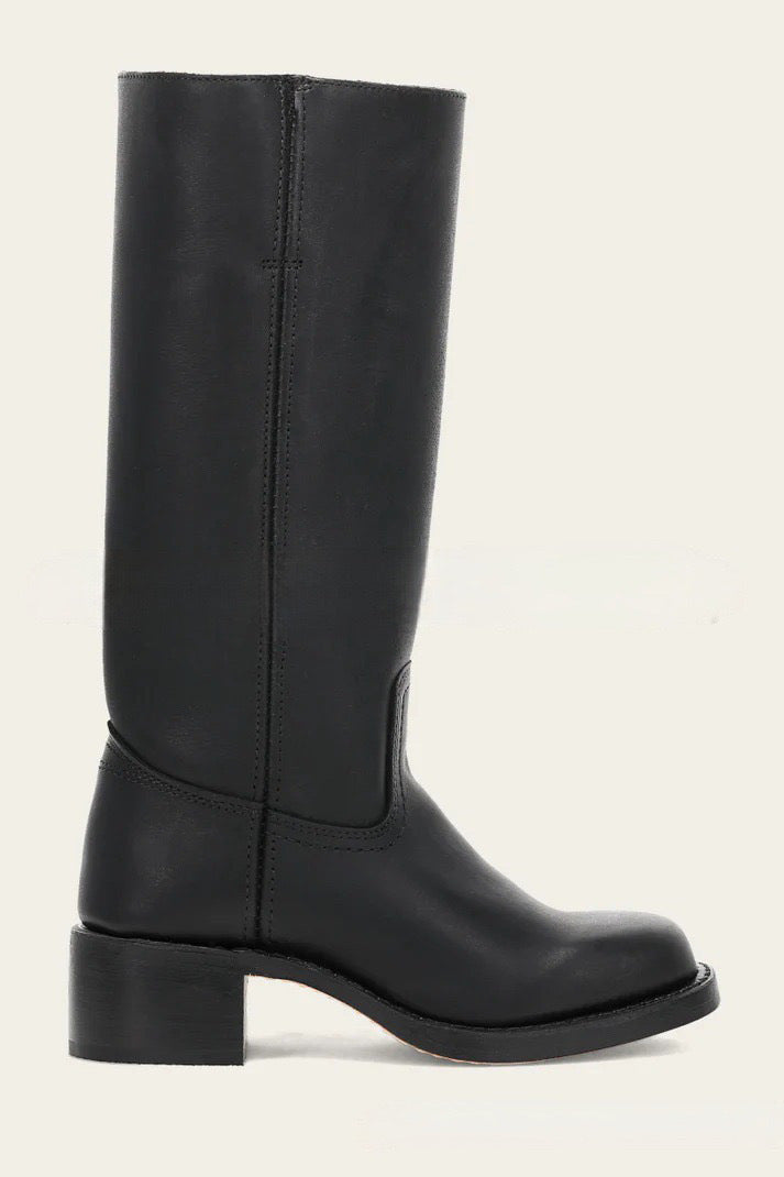 Damen-Lederstiefel im Westernstil mit Blockabsatz