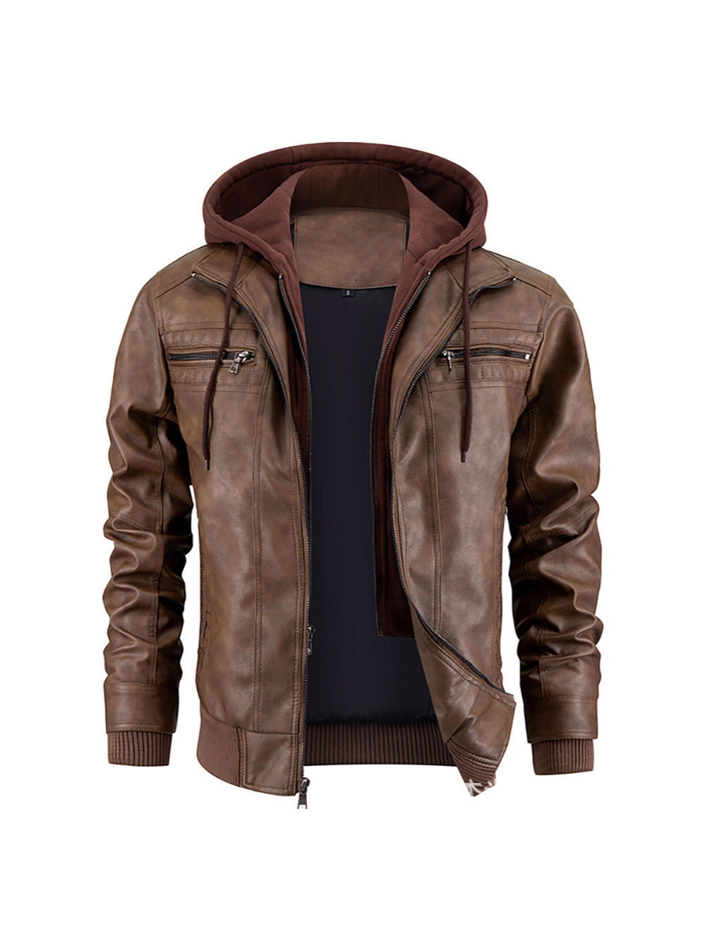 Heinrich | Stilvolle Leder Winterjacke mit Hoodie