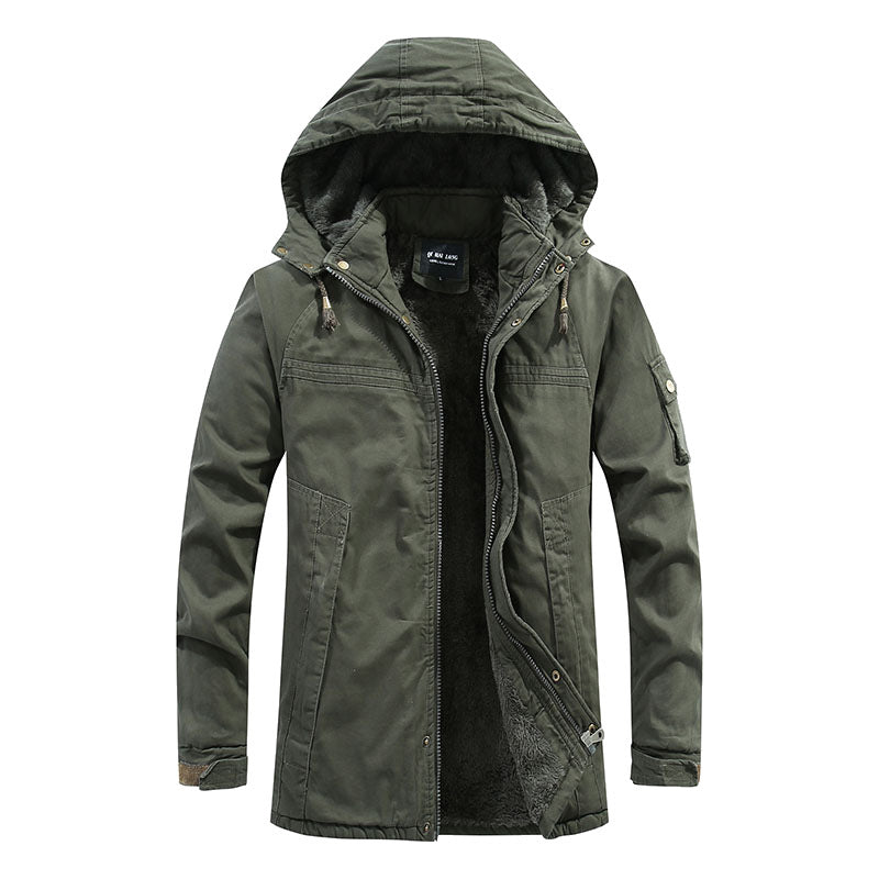 Wattierte Winterjacke mit Kapuze – Robuste Outdoorjacke für kalte Tage