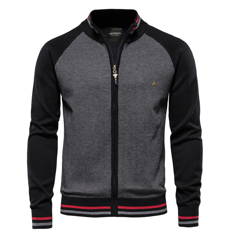 Feinstrickjacke mit Reißverschluss – Stilvolle Strickjacke mit Stehkragen