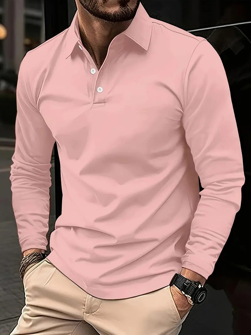 Langarm Poloshirt Herren – Stilvolles Freizeitshirt mit Knopfleiste