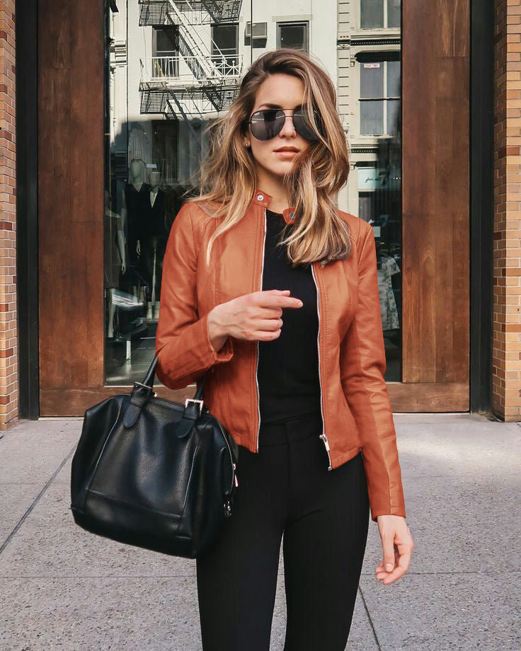 Moderne Damen Bikerjacke mit urbanem Chic und zeitlosem Design