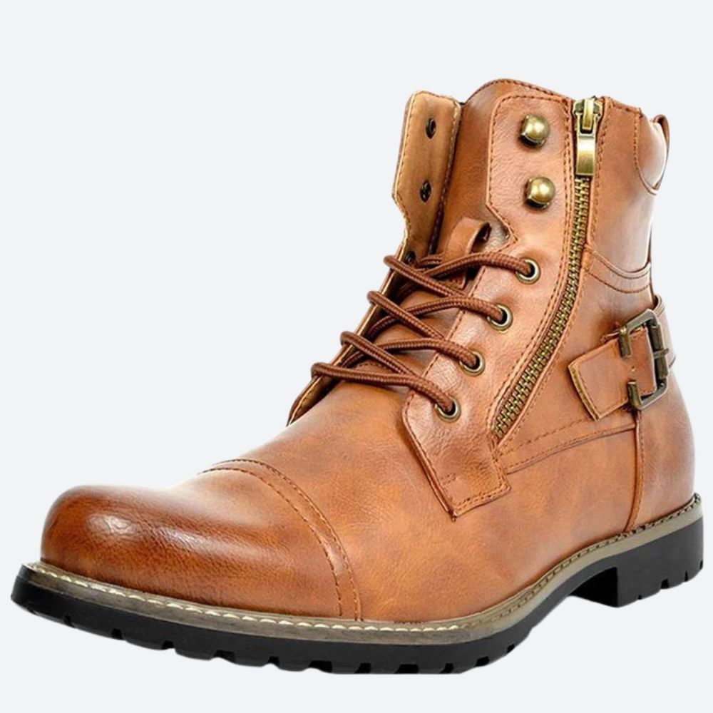 Elegante Motorradstiefel aus echtem Leder - Raven