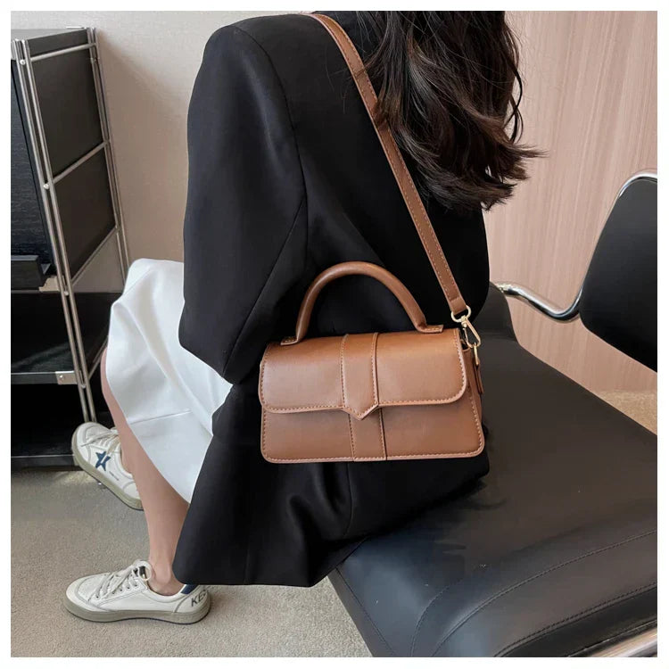 Leder Schultertasche. Modische Umhängetaschen Vintage Unterarmtasche
