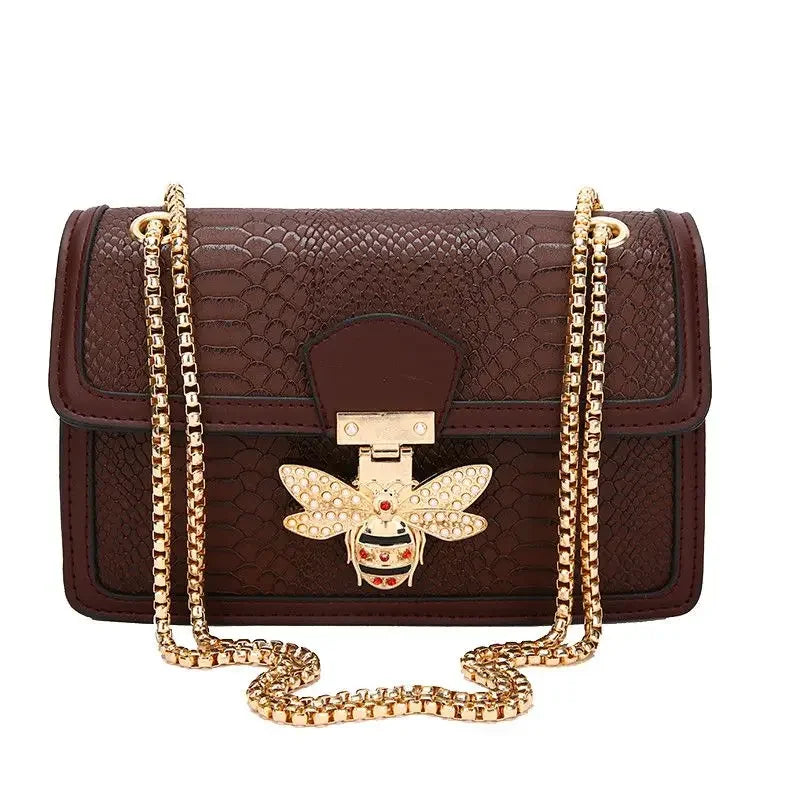 Luxuriöse Crooobody Handtasche. Bienenverschluss Tote Lässig Klappe. Krokodilprint Handtasche