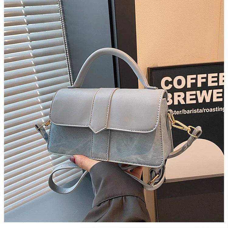 Leder Schultertasche. Modische Umhängetaschen Vintage Unterarmtasche