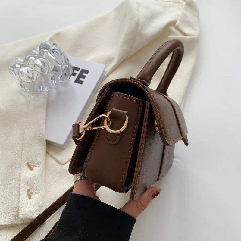 Leder Schultertasche. Modische Umhängetaschen Vintage Unterarmtasche