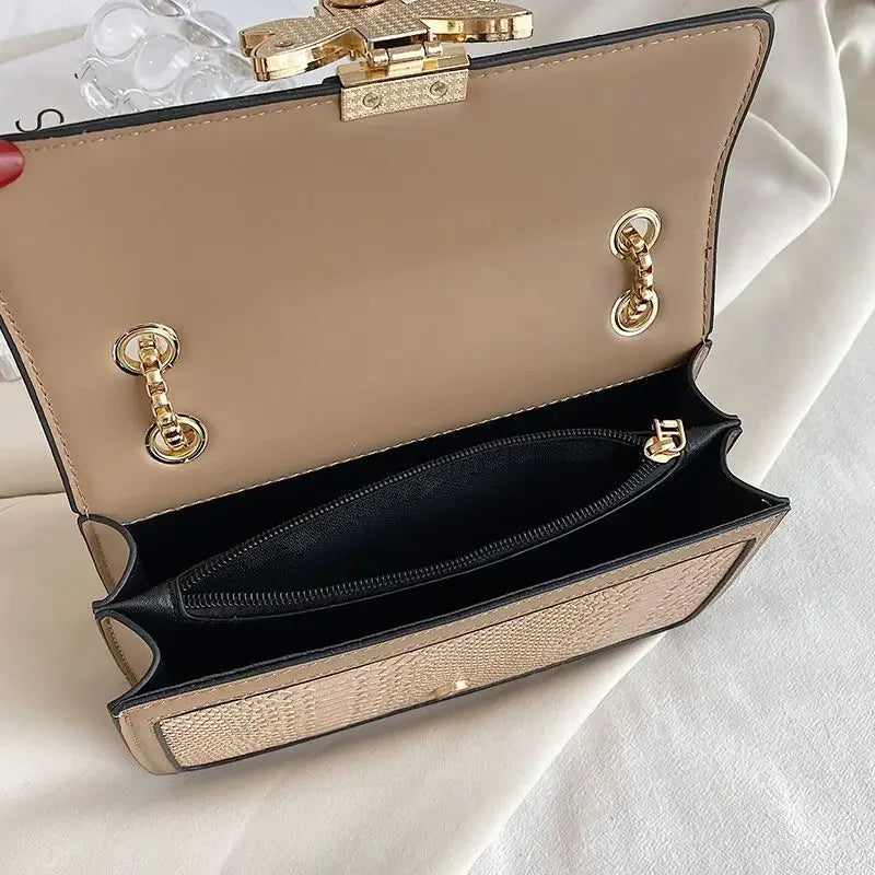 Luxuriöse Crooobody Handtasche. Bienenverschluss Tote Lässig Klappe. Krokodilprint Handtasche