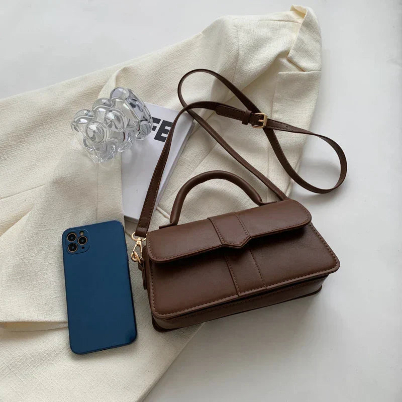 Leder Schultertasche. Modische Umhängetaschen Vintage Unterarmtasche