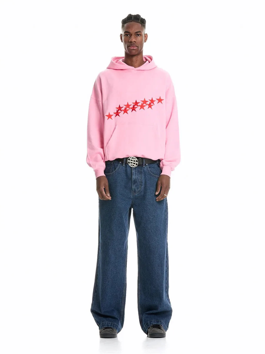 Oversized Damen Hoodie mit Sternen-Print - Streetwear