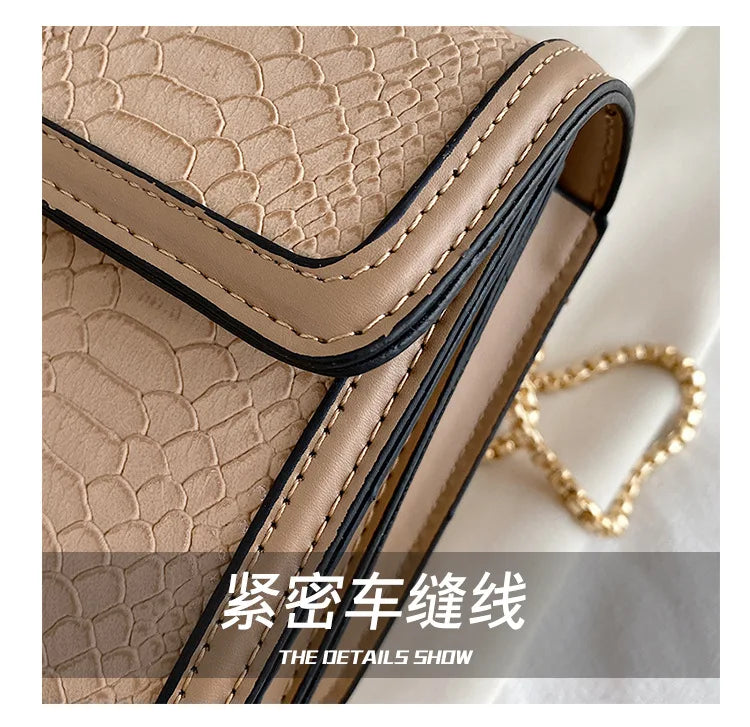 Luxuriöse Crooobody Handtasche. Bienenverschluss Tote Lässig Klappe. Krokodilprint Handtasche