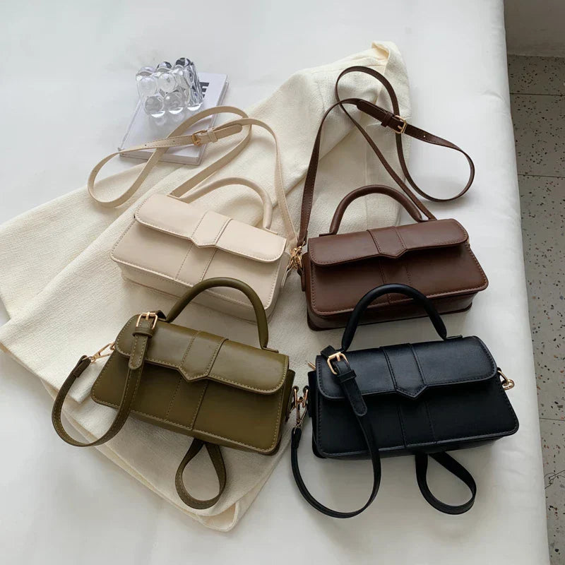 Leder Schultertasche. Modische Umhängetaschen Vintage Unterarmtasche