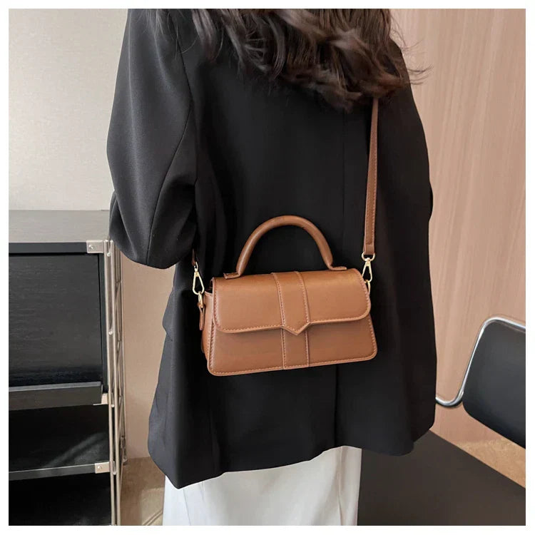 Leder Schultertasche. Modische Umhängetaschen Vintage Unterarmtasche