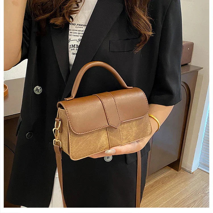 Leder Schultertasche. Modische Umhängetaschen Vintage Unterarmtasche