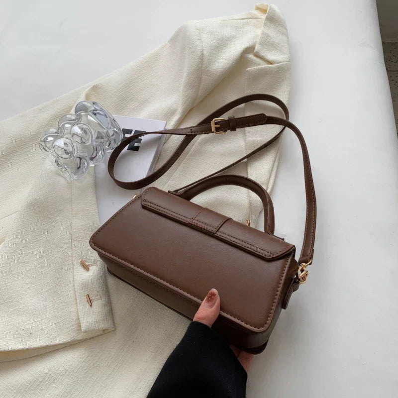 Leder Schultertasche. Modische Umhängetaschen Vintage Unterarmtasche