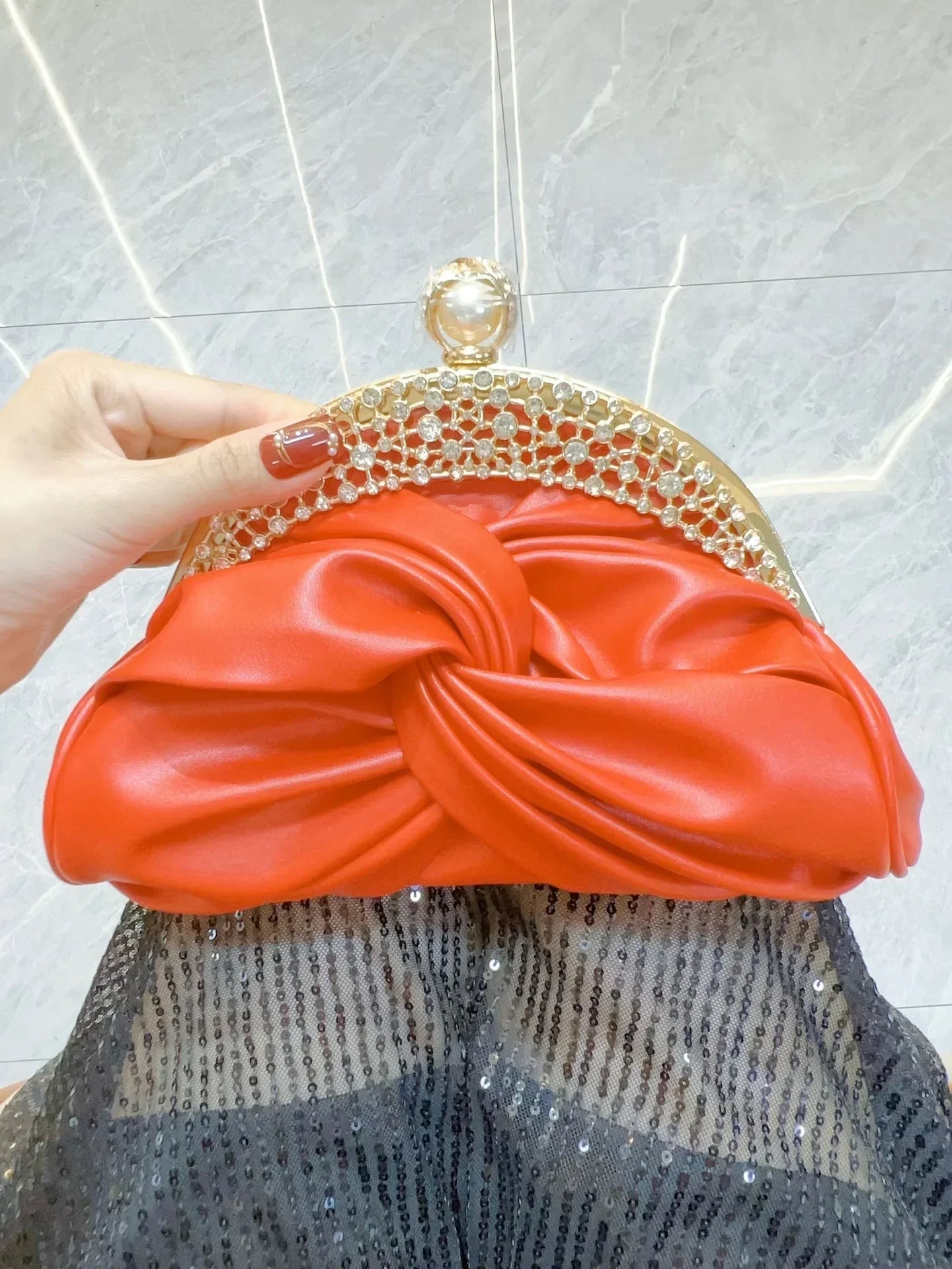 Luxuriöse Damenmode Design Handtaschen Funkelnde Bankett Clutch Tasche