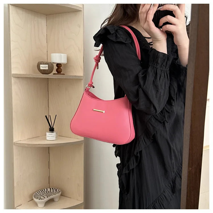 Unterarm Schultertaschen für Frauen. Neue Textur PU-Leder Umhängetasche