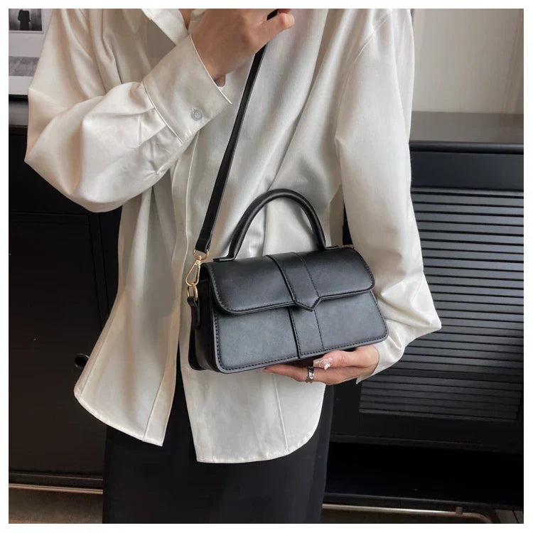 Leder Schultertasche. Modische Umhängetaschen Vintage Unterarmtasche