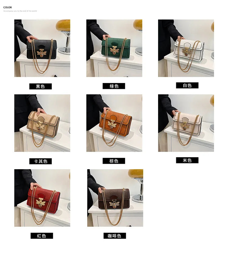 Luxuriöse Crooobody Handtasche. Bienenverschluss Tote Lässig Klappe. Krokodilprint Handtasche