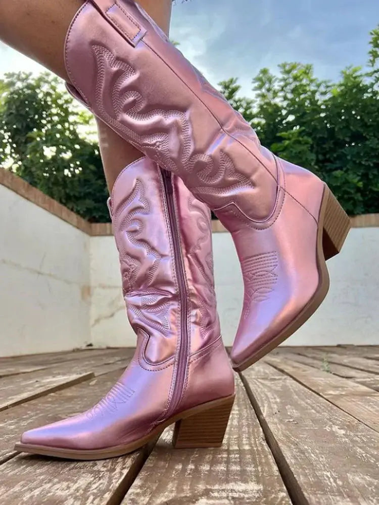 Geneva | Elegante Cowboy-Stiefel aus Metall