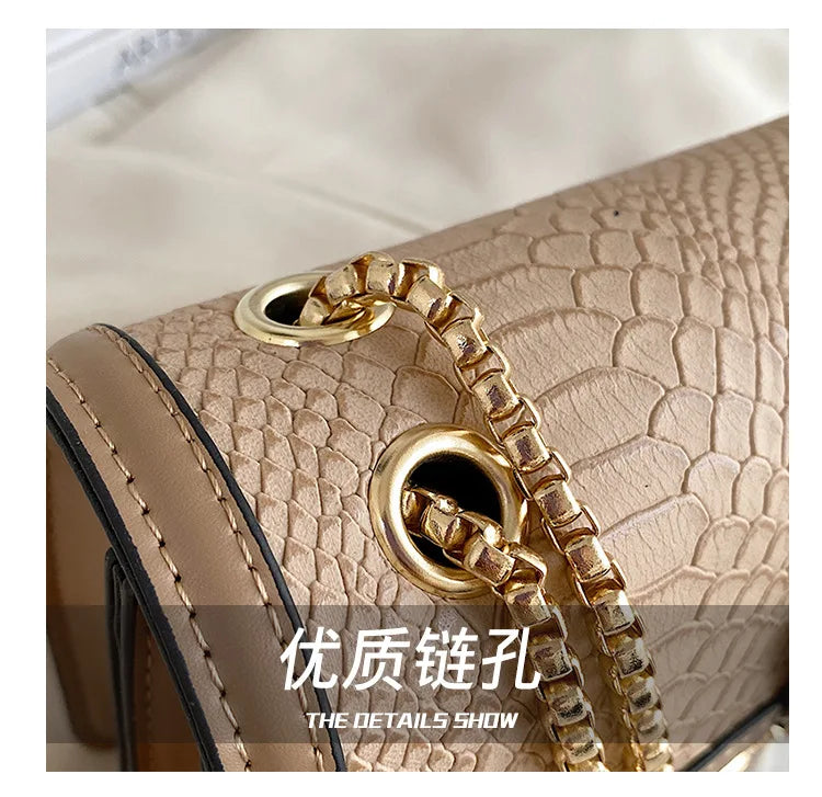 Luxuriöse Crooobody Handtasche. Bienenverschluss Tote Lässig Klappe. Krokodilprint Handtasche