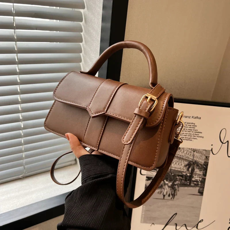 Leder Schultertasche. Modische Umhängetaschen Vintage Unterarmtasche