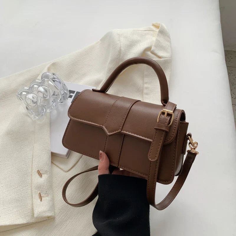 Leder Schultertasche. Modische Umhängetaschen Vintage Unterarmtasche