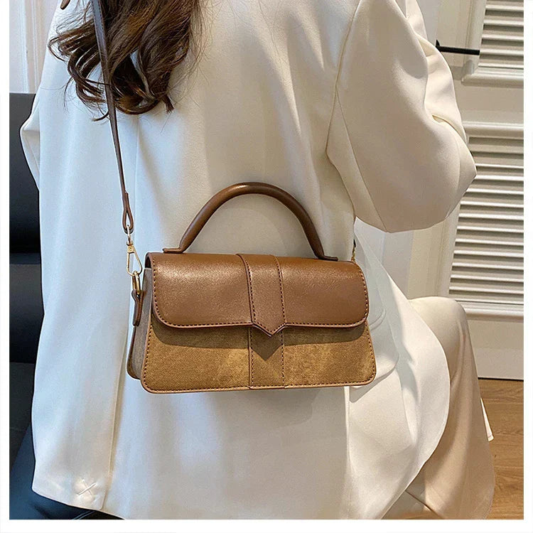 Leder Schultertasche. Modische Umhängetaschen Vintage Unterarmtasche