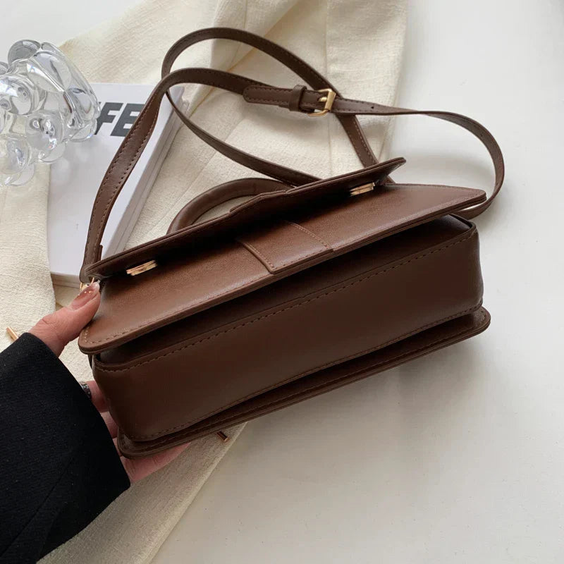 Leder Schultertasche. Modische Umhängetaschen Vintage Unterarmtasche
